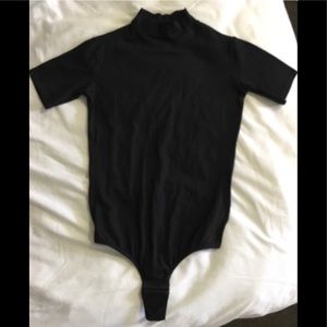 Black bodysuit short sleeve M thong